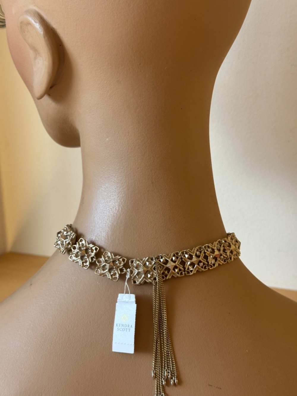 Kendra Scott Heidi Brass Choker Necklace Tassel NWT $150